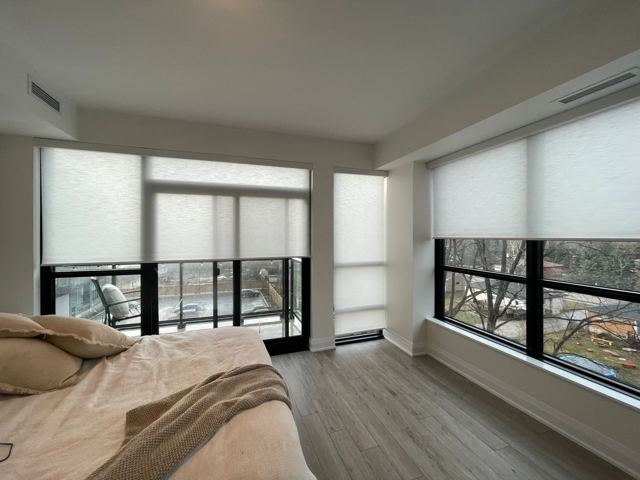 Shades in a condo bedroom