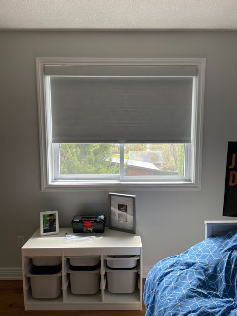 A blackout shade in a child's bedroom
