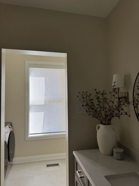 Shade in a laundry room