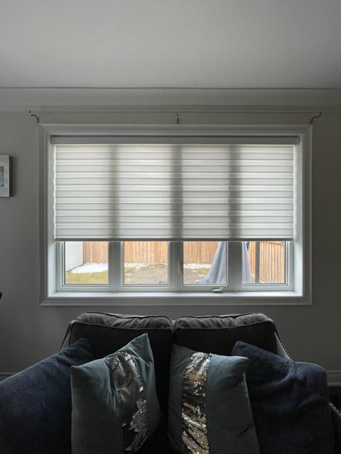 Layered shade in a living room