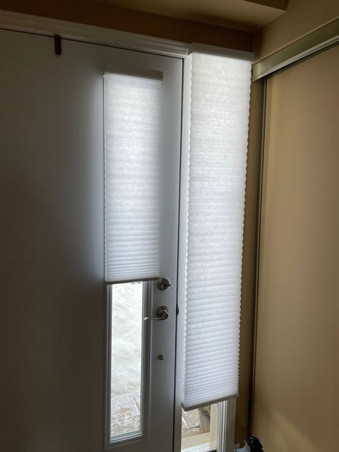 Shades on a patio door